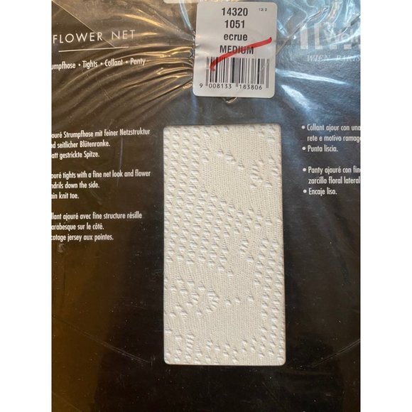 Wolford Flower Net White Tights Womens size Medium - Picture 3 of 4